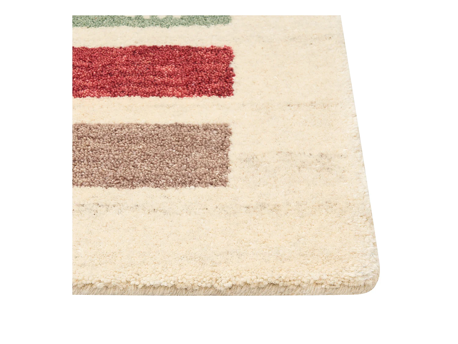 Gabbeh Teppich beige / bunt 140 x 200 cm Hochflor mit Muster weich handgetuftet Muratli