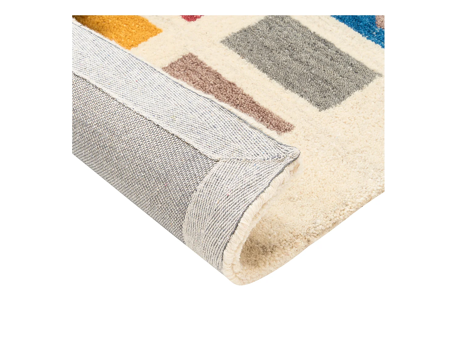 Gabbeh Teppich beige / bunt 140 x 200 cm Hochflor mit Muster weich handgetuftet Muratli