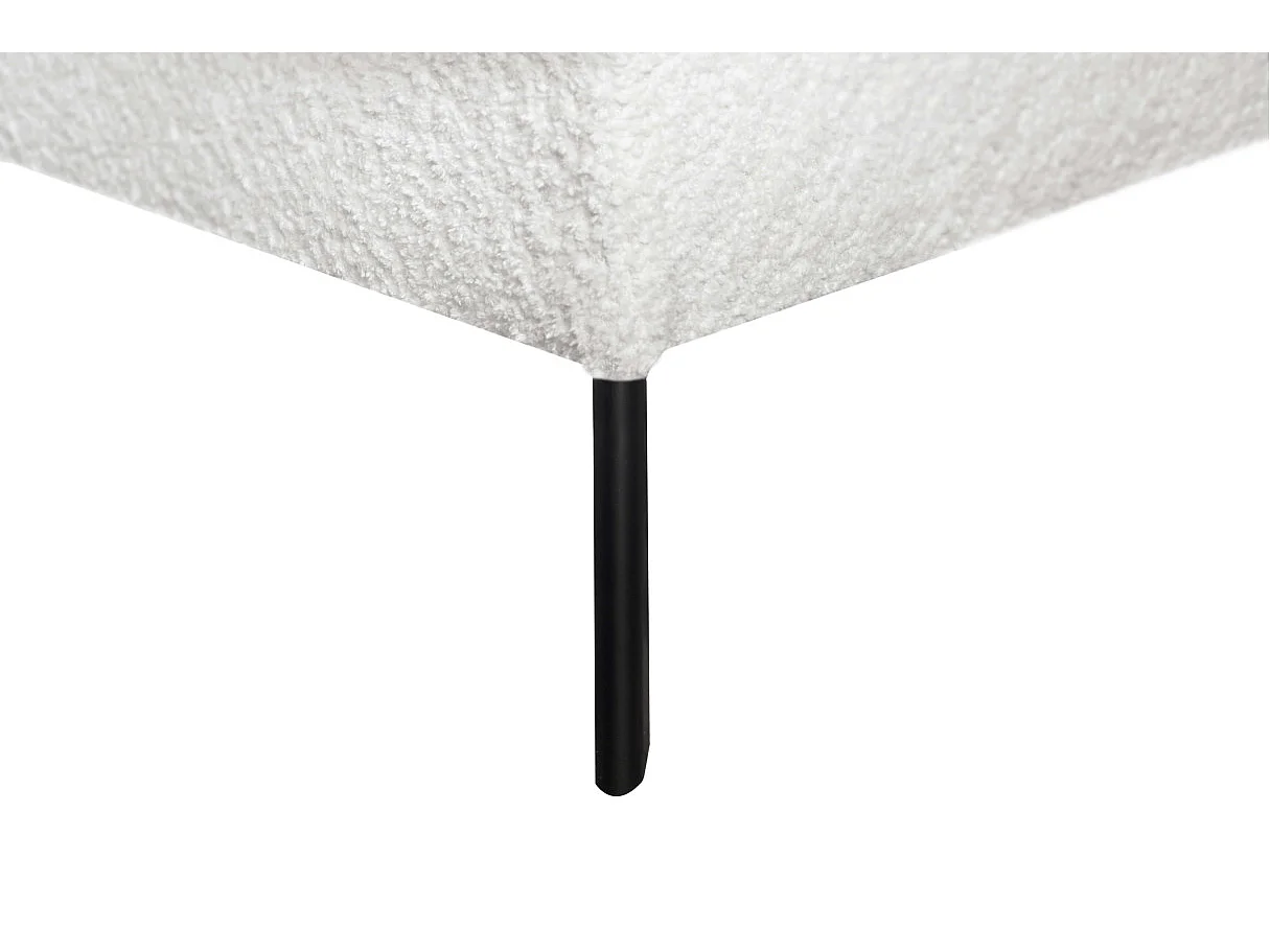 Canapé d'angle droit 4 places India convertible 2 coffres en bouclettes - Blanc - L304 x 212 x 86cm - Loungitude