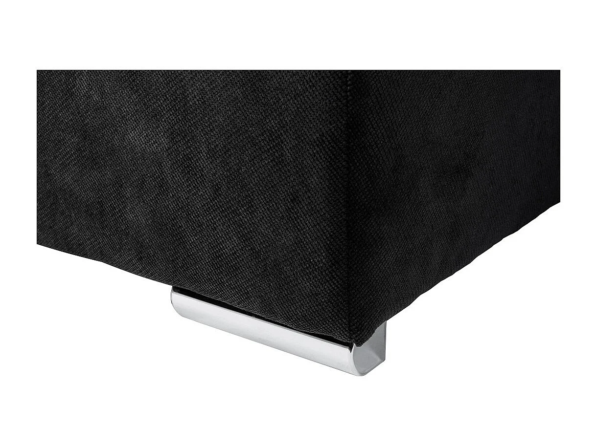 Canapé d'angle Komo Reversible et convertible avec coffre et têtières réglables en tissu - Noir - L265 x P166 x H91cm - Loungitude