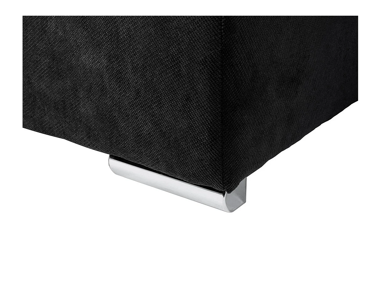 Canapé d'angle Komo Reversible et convertible avec coffre et têtières réglables en tissu - Noir - L265 x P166 x H91cm - Loungitude
