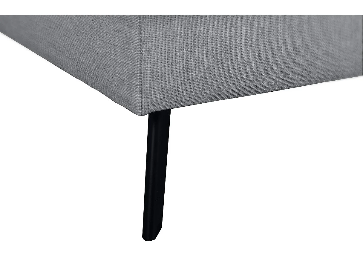 Canapé d'angle droit 4 places India convertible 2 coffres en tissu - Gris clair - L304 x 212 x 86cm - Loungitude