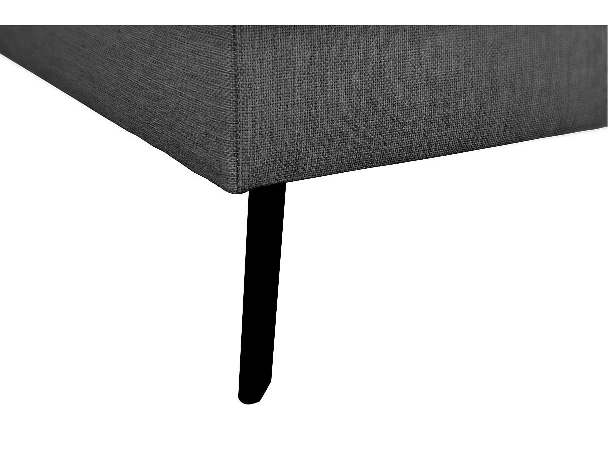 Canapé d'angle droit 4 places India convertible 2 coffres en tissu - Gris anthracite - L304 x 212 x 86cm - Loungitude