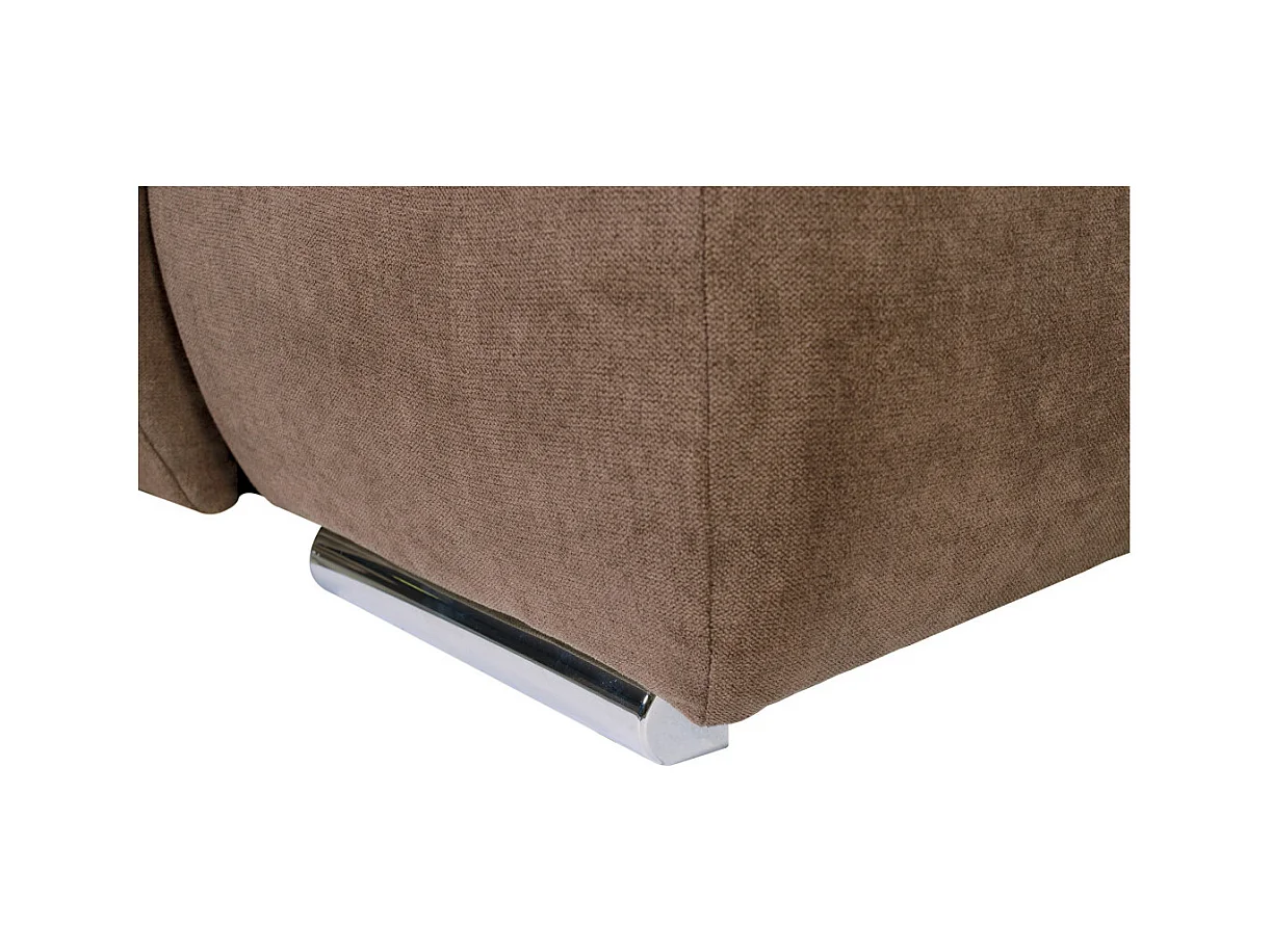 Canapé d'angle Sebastian Réversible et convertible avec coffre en tissu - Marron - L267 x P200 x H90cm - Loungitude