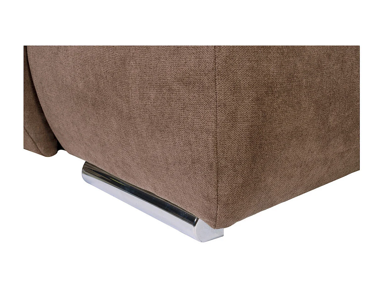 Canapé d'angle Sebastian Réversible et convertible avec coffre en tissu - Marron - L267 x P200 x H90cm - Loungitude