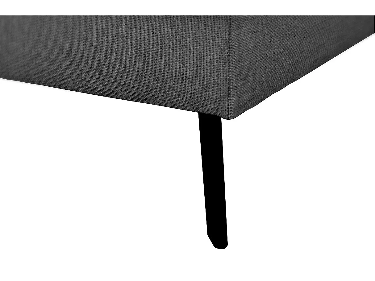 Canapé d'angle gauche 4 places India convertible 2 coffres en tissu - Gris anthracite - L304 x 212 x 86cm - Loungitude
