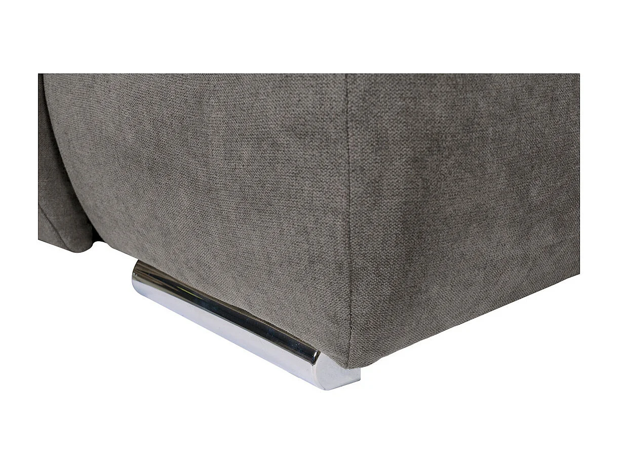 Canapé d'angle Sebastian Réversible et Convertible avec coffre en tissu - Gris - L267 x P200 x H90cm - Loungitude