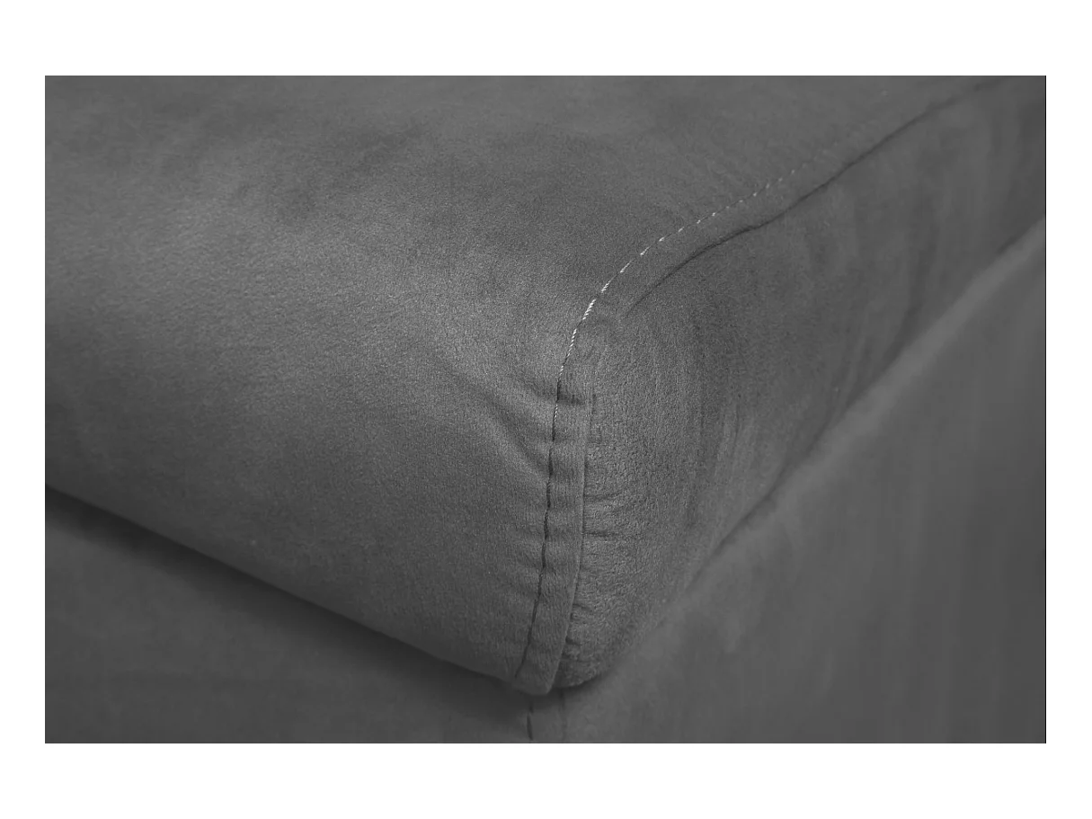 Canapé d'angle 3 places Maria réversible et convertible avec coffre en velours - Gris anthracite - L227 x P146 x H81cm - Loungitude