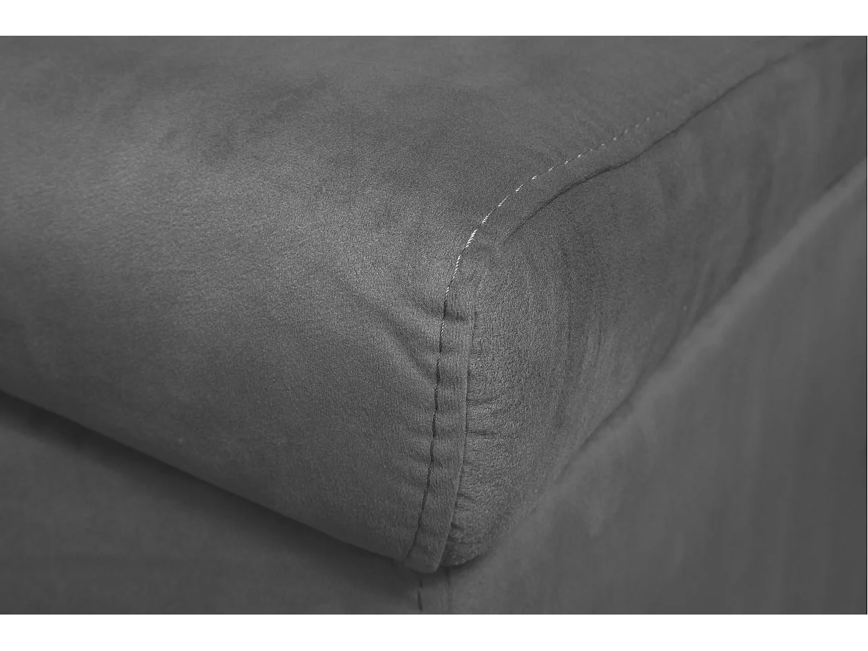 Canapé d'angle 3 places Maria réversible et convertible avec coffre en velours - Gris anthracite - L227 x P146 x H81cm - Loungitude