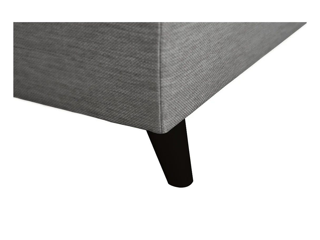 Canapé d'angle droit convertible Rio Scandinave avec coffre en tissu - Gris clair, Pieds noir - L271 x P192 x H70cm - Loungitude