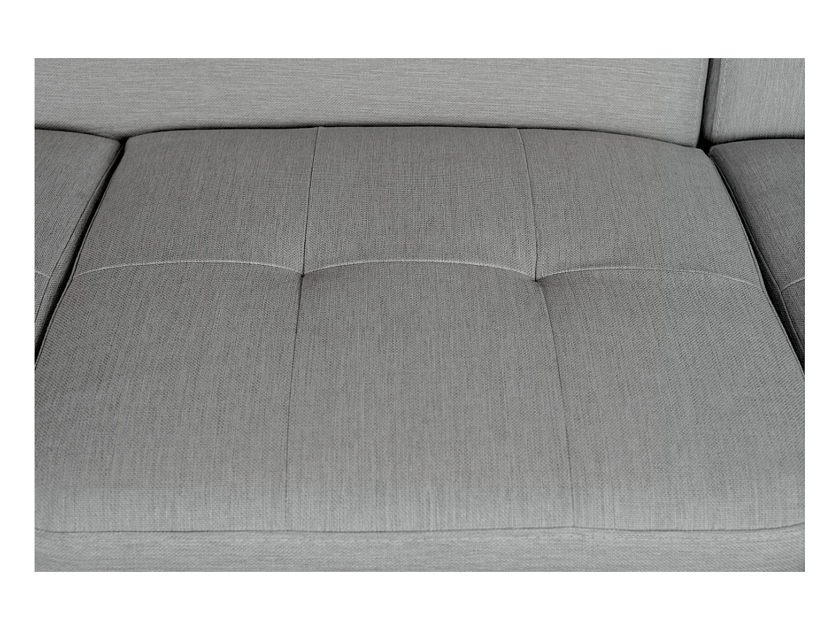 Canapé d'angle droit convertible Rio Scandinave avec coffre en tissu - Gris clair, Pieds noir - L271 x P192 x H70cm - Loungitude