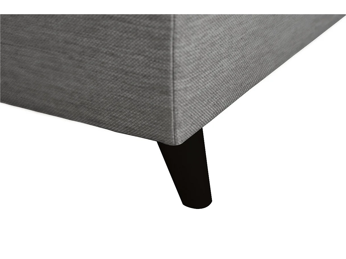 Canapé d'angle droit convertible Rio Scandinave avec coffre en tissu - Gris clair, Pieds noir - L271 x P192 x H70cm - Loungitude