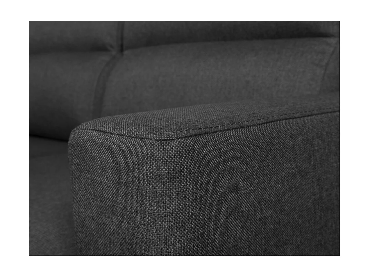 Canapé d'angle 4 places Kei réversible convertible en tissu - Gris anthracite - L242 x P177 x H95cm - Loungitude