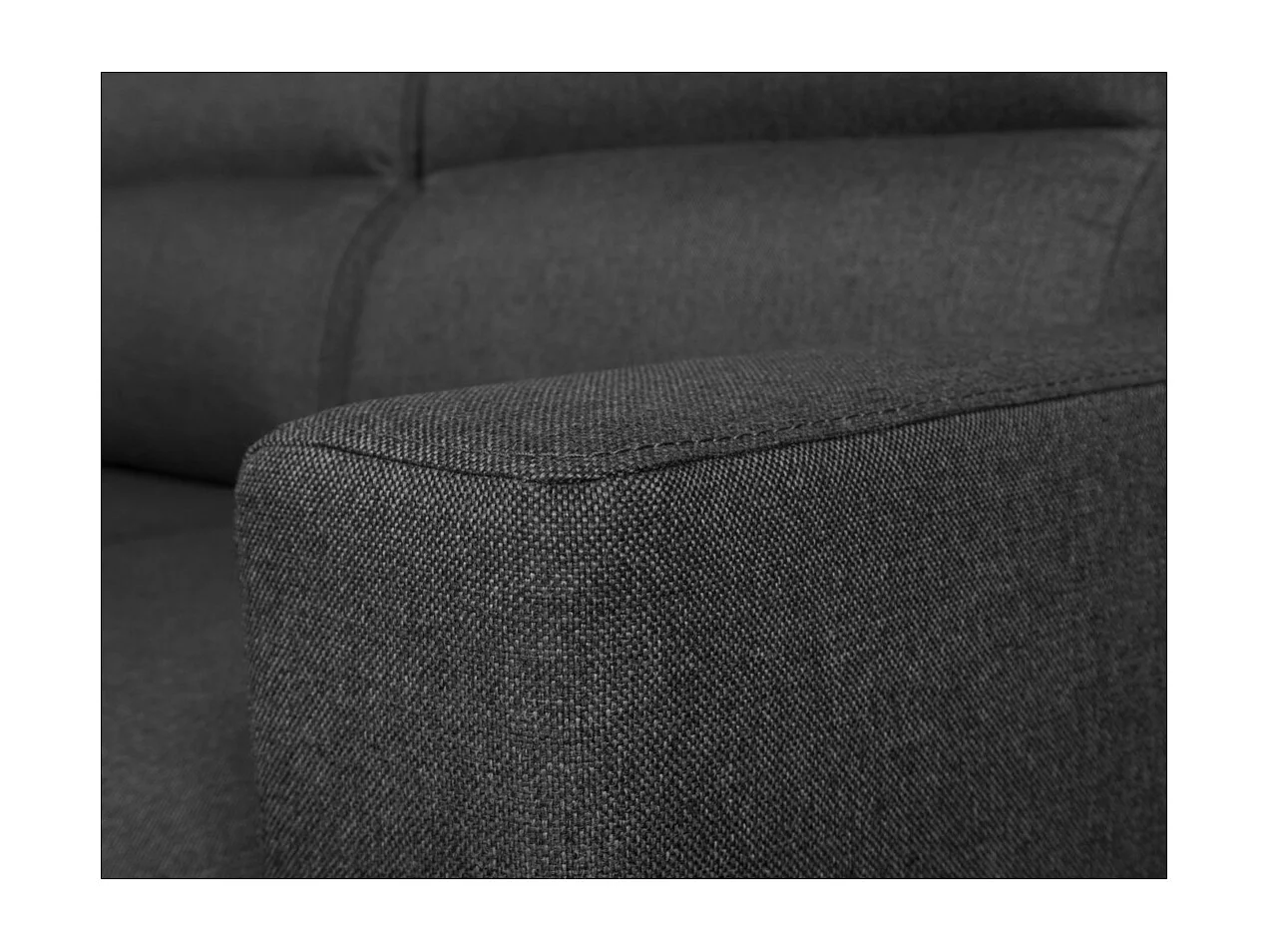 Canapé d'angle 4 places Kei réversible convertible en tissu - Gris anthracite - L242 x P177 x H95cm - Loungitude