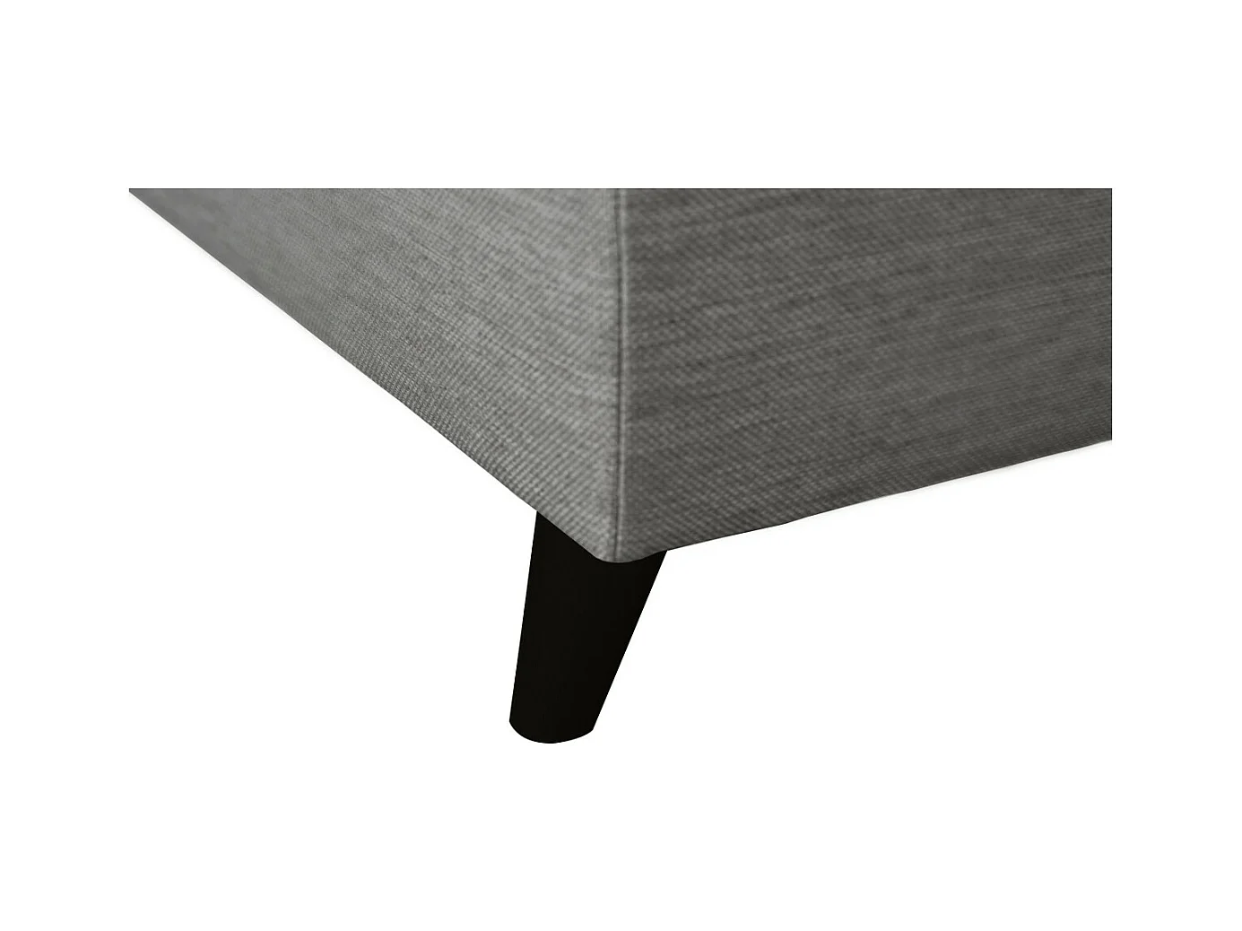 Canapé d'angle gauche convertible Rio Scandinave avec coffre en tissu - Gris clair, Pieds noir - L271 x P192 x H70cm - Loungitude