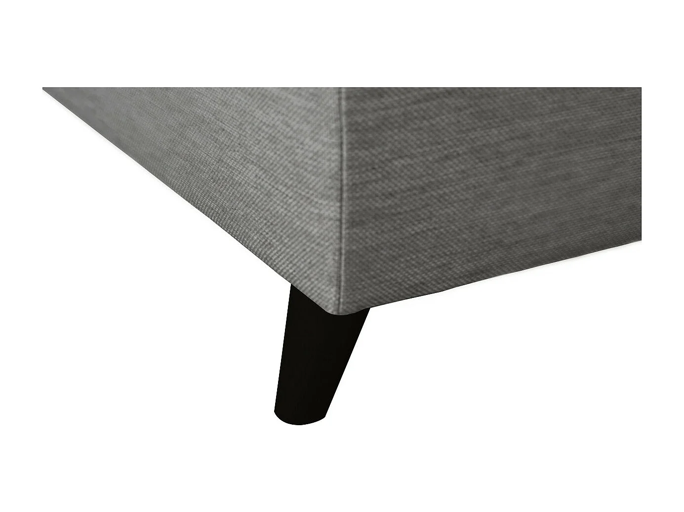 Canapé d'angle gauche convertible Rio Scandinave avec coffre en tissu - Gris clair, Pieds noir - L271 x P192 x H70cm - Loungitude