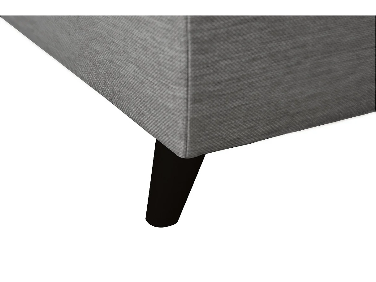 Canapé d'angle gauche convertible Rio Scandinave avec coffre en tissu - Gris clair, Pieds noir - L271 x P192 x H70cm - Loungitude
