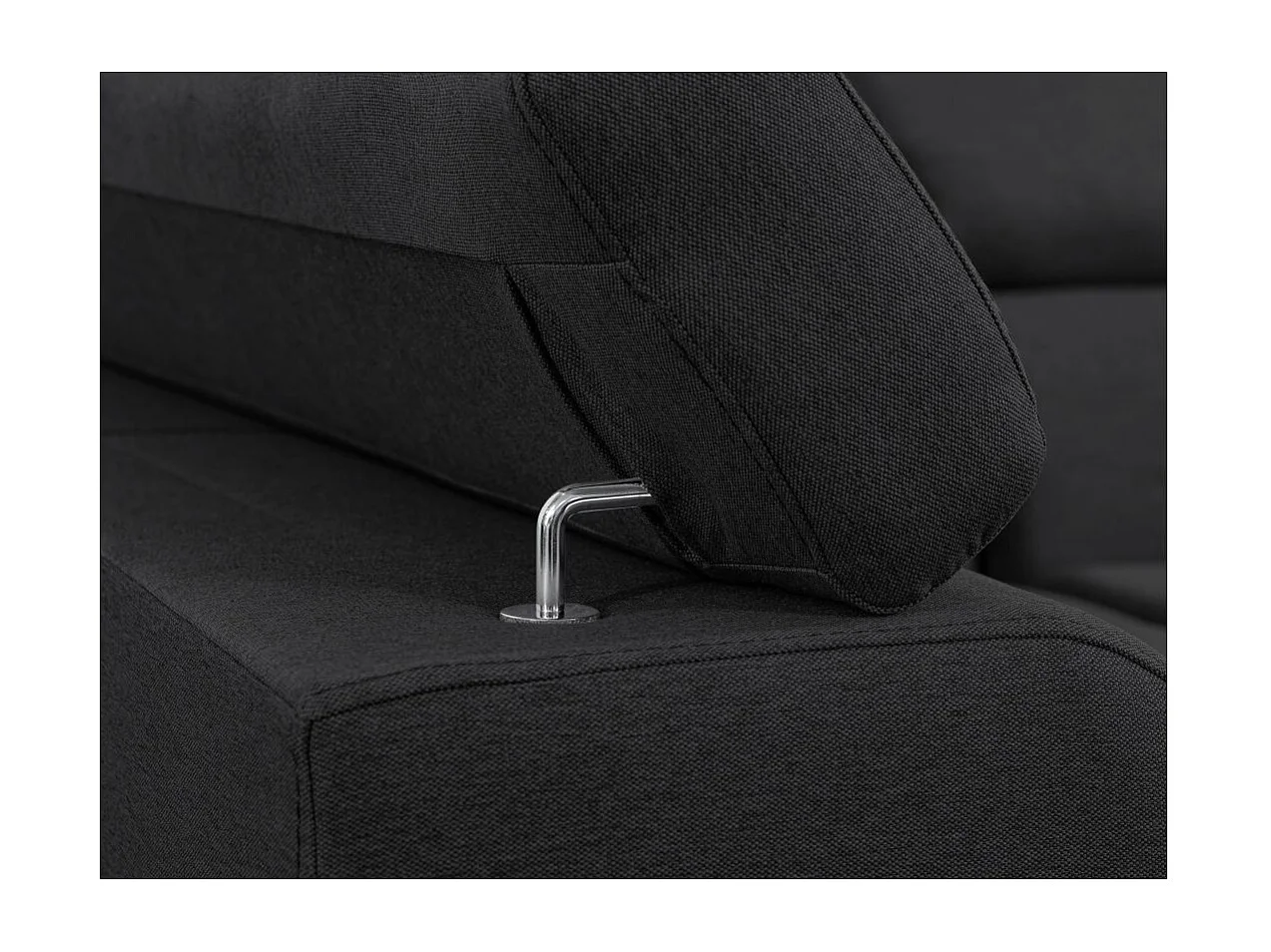 Canapé d'angle INAYA convertible avec coffre en tissu - Angle Gauche, Gris anthracite