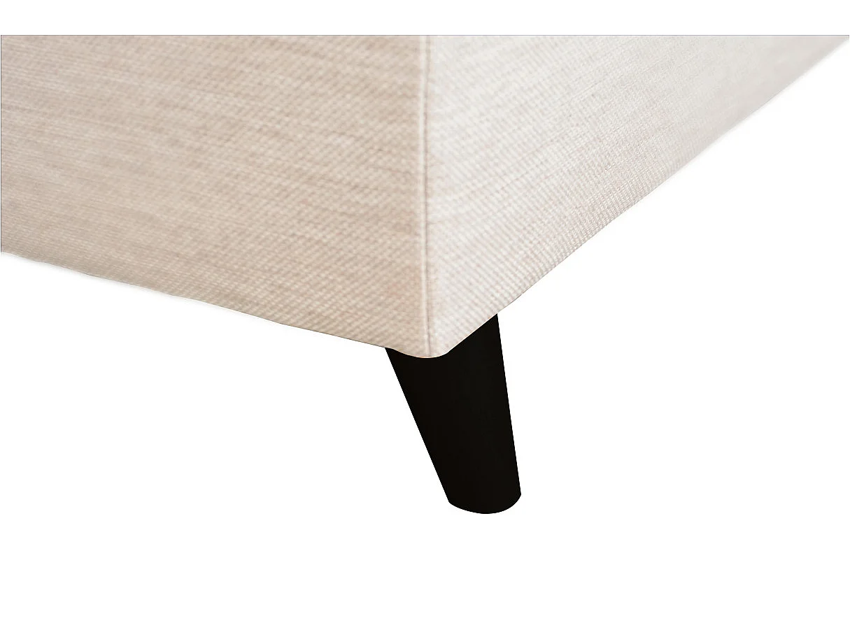 Canapé d'angle droit convertible Rio Scandinave avec coffre en tissu - Beige, Pieds noir - L271 x P192 x H70cm - Loungitude