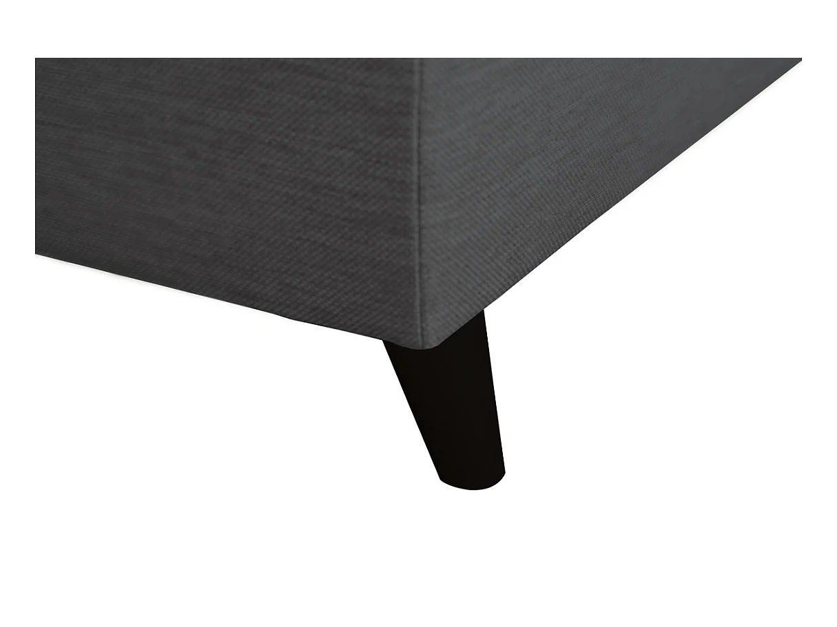 Canapé d'angle droit convertible Rio Scandinave avec coffre en tissu - Gris anthracite, Pieds noir - L271 x P192 x H70cm - Loungitude