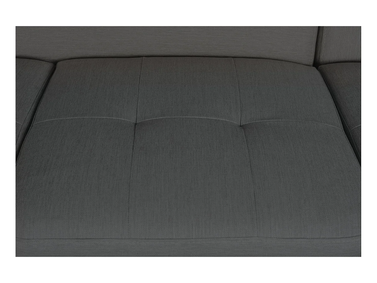 Canapé d'angle droit convertible Rio Scandinave avec coffre en tissu - Gris anthracite, Pieds noir - L271 x P192 x H70cm - Loungitude