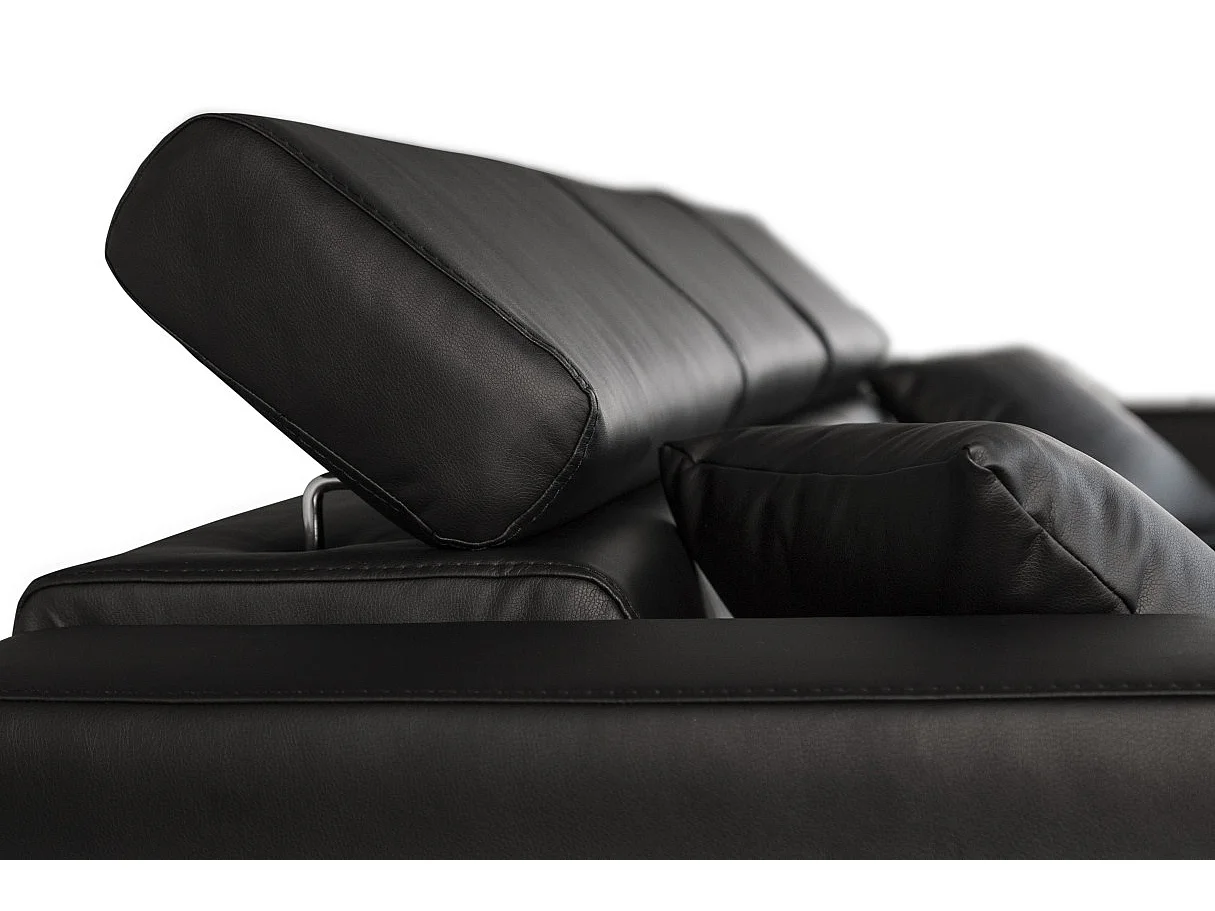 Canapé d'angle LESLIE Convertible et Réversible en Simili - Noir