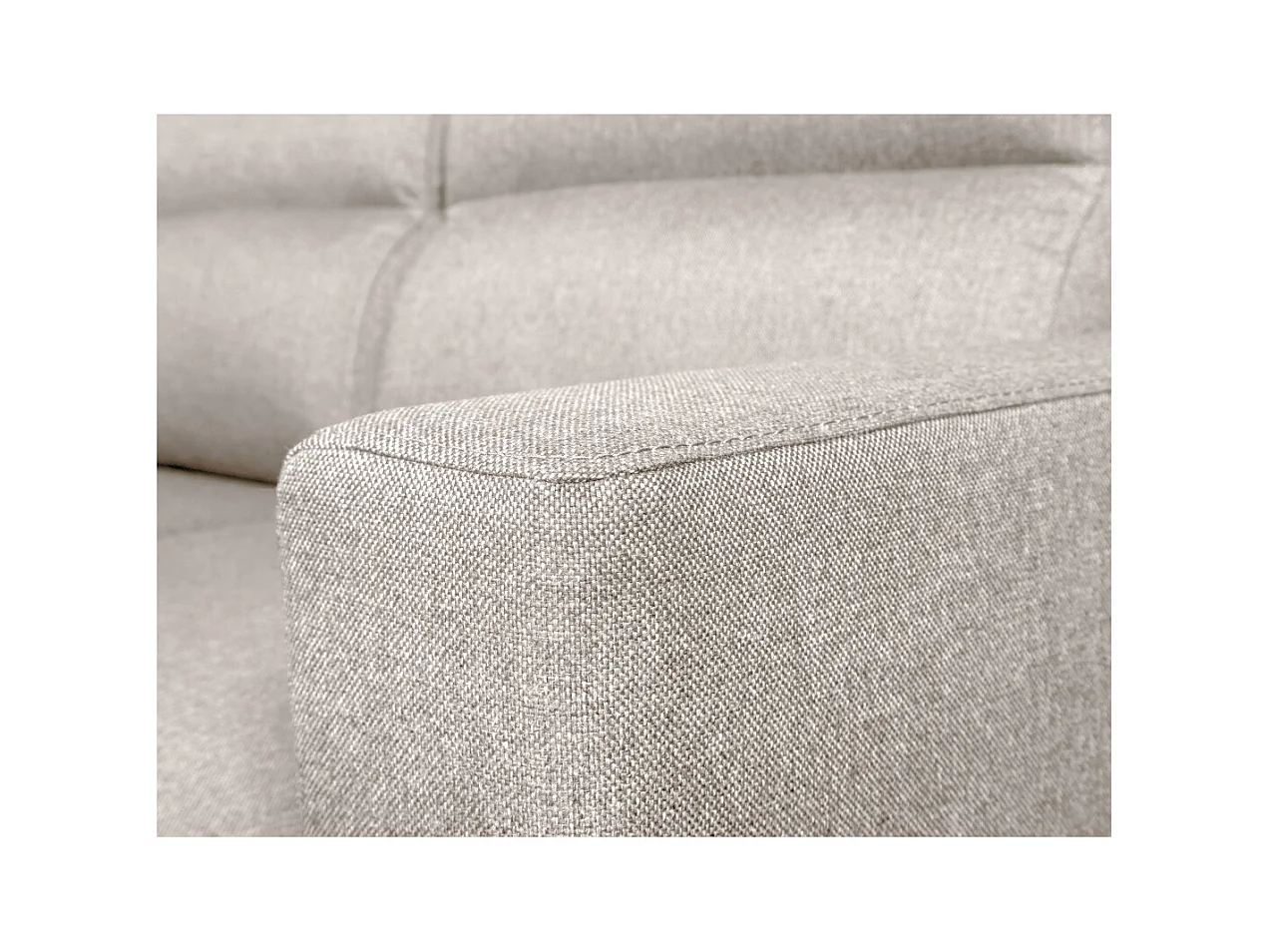 Canapé d'angle 4 places Kei réversible convertible en tissu - Beige - L242 x P177 x H95cm - Loungitude