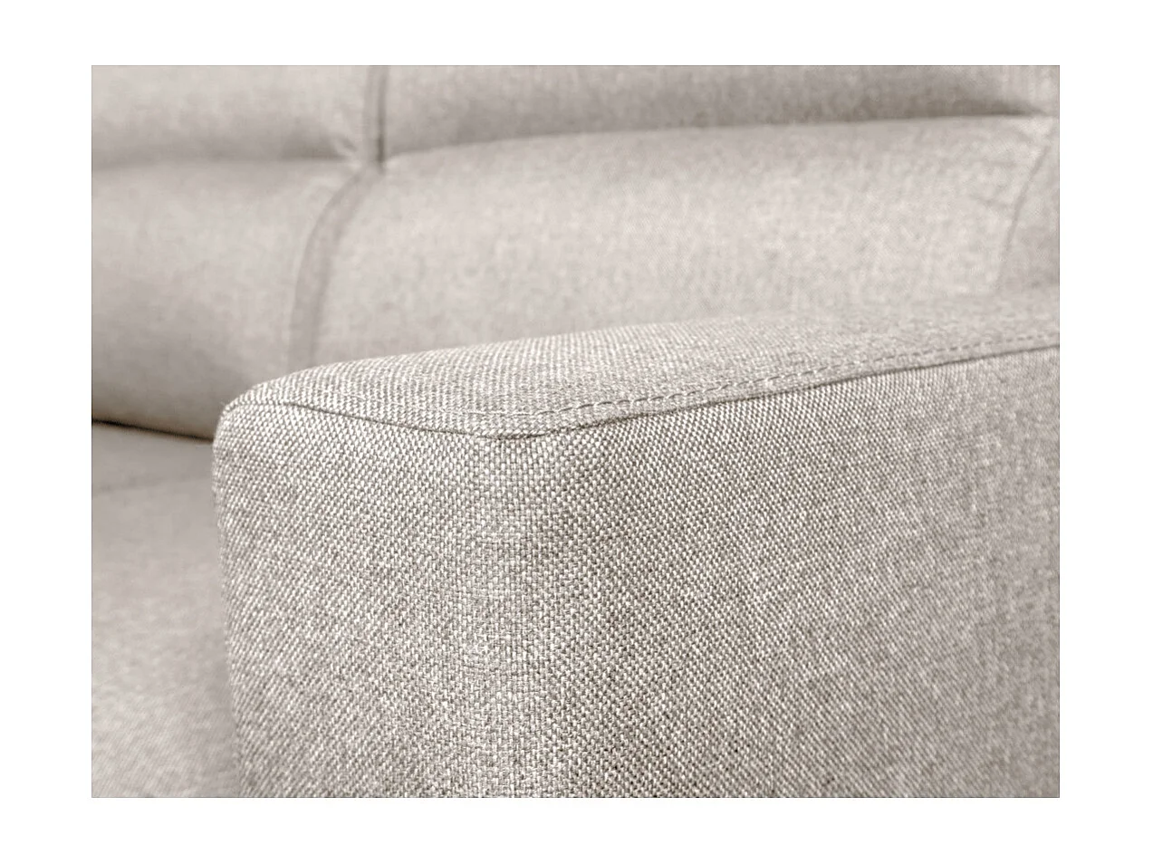 Canapé d'angle 4 places Kei réversible convertible en tissu - Beige - L242 x P177 x H95cm - Loungitude