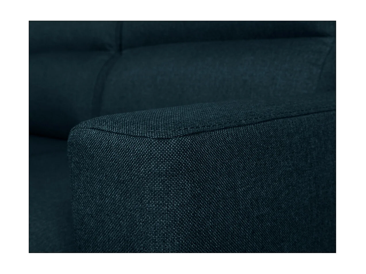 Canapé d'angle 4 places Kei réversible convertible en tissu - Bleu pétrole - L242 x P177 x H95cm - Loungitude