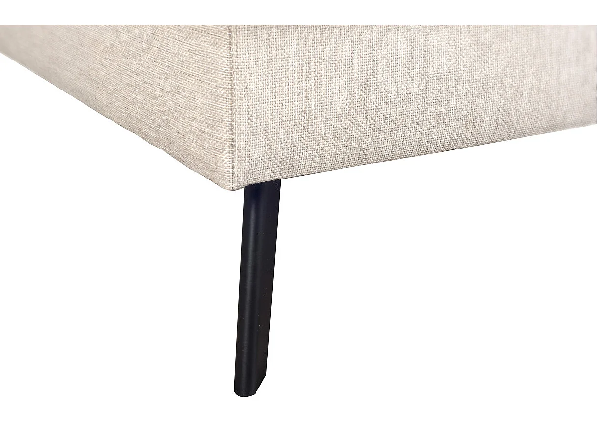 Canapé d'angle droit 4 places India convertible 2 coffres en tissu - Beige - L304 x 212 x 86cm - Loungitude