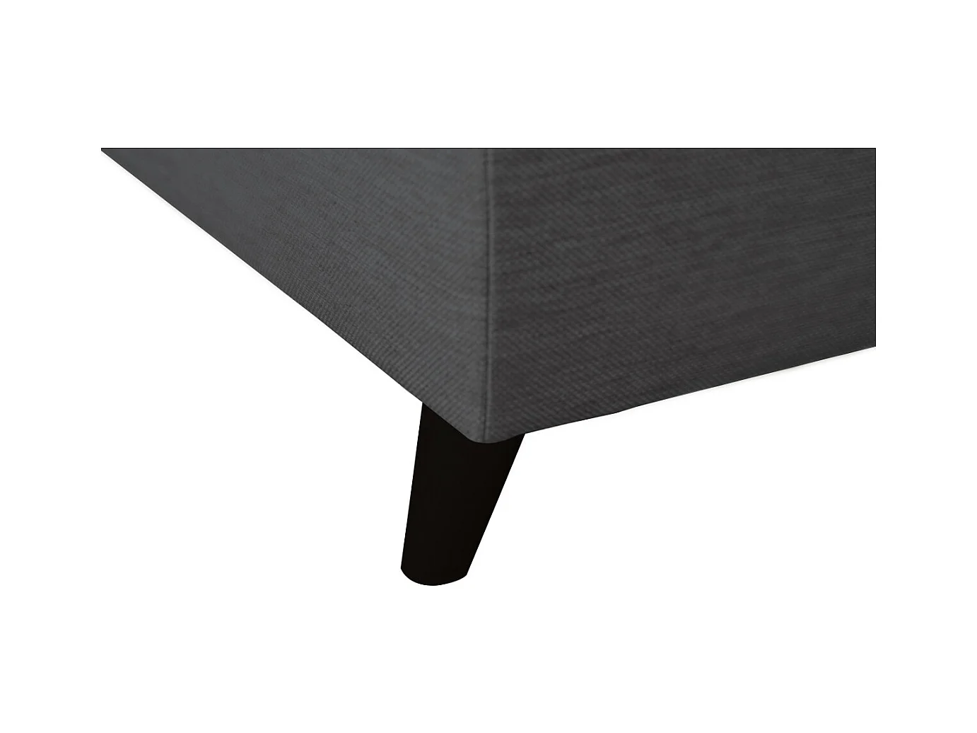 Canapé d'angle gauche convertible Rio Scandinave avec coffre en tissu - Gris anthracite, Pieds noir - L271 x P192 x H70cm - Loungitude