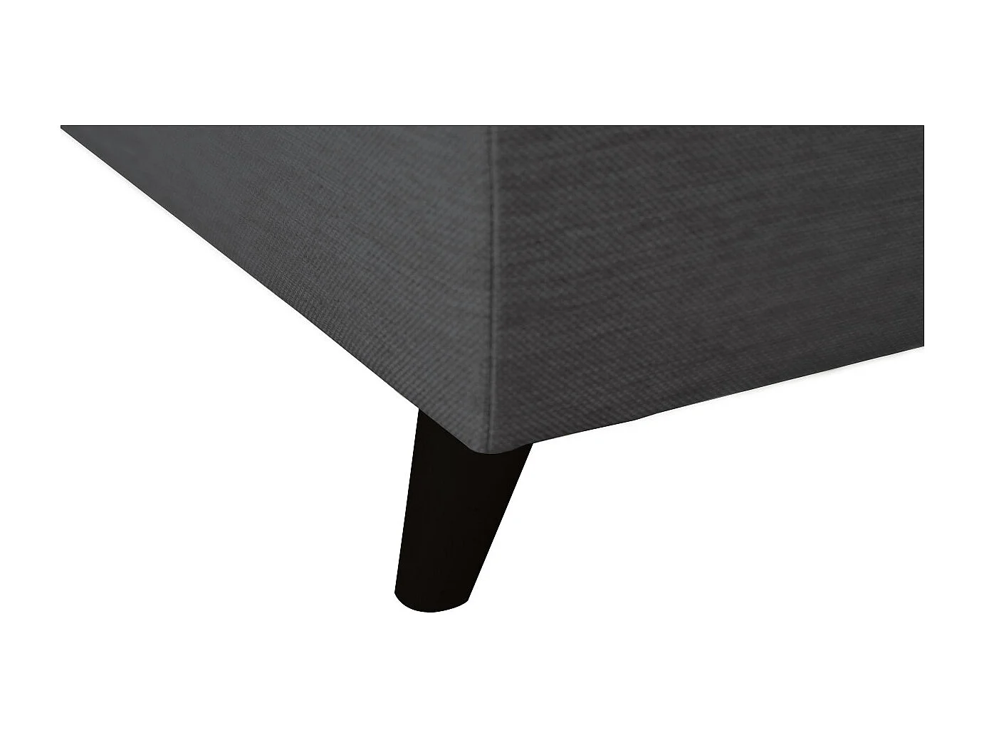 Canapé d'angle gauche convertible Rio Scandinave avec coffre en tissu - Gris anthracite, Pieds noir - L271 x P192 x H70cm - Loungitude