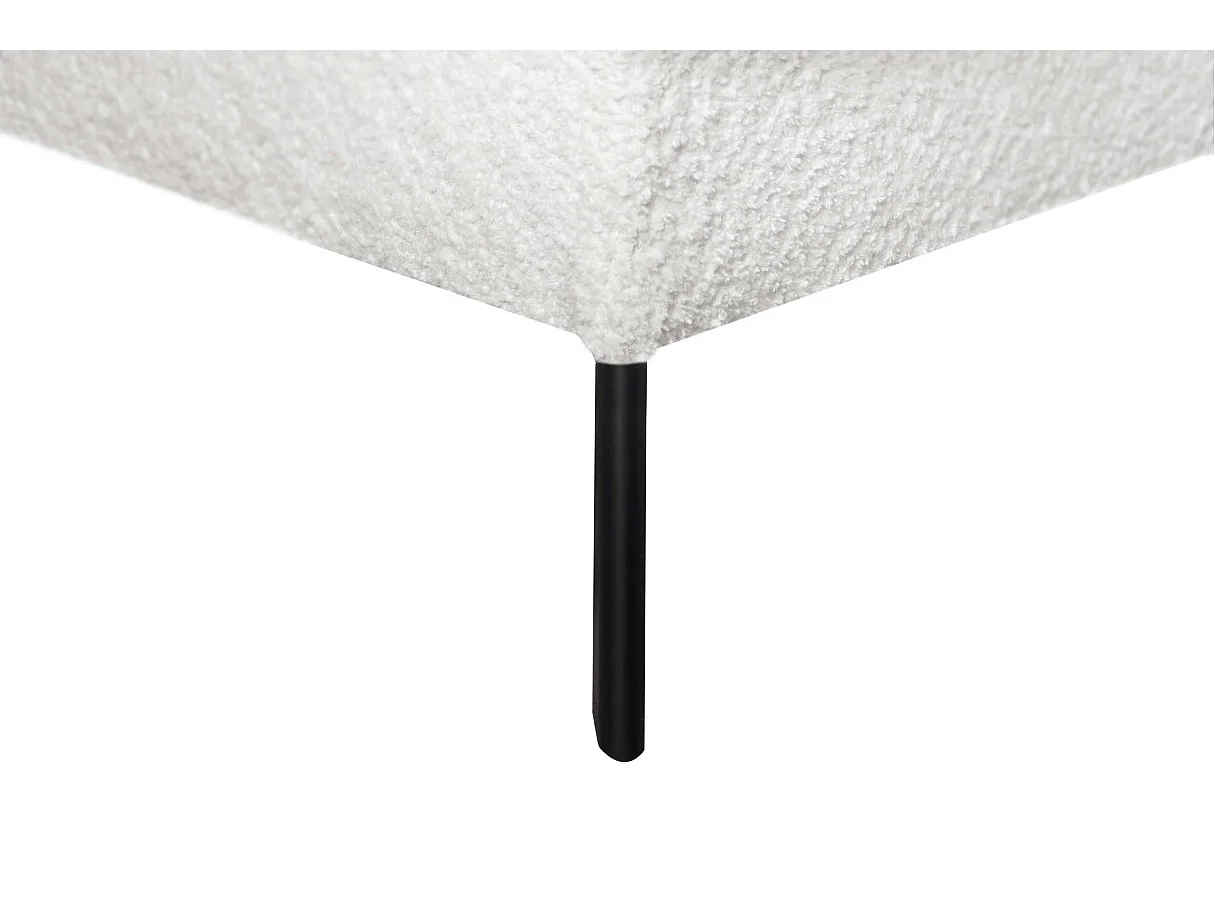 Canapé d'angle gauche 4 places India convertible 2 coffres en bouclettes - Blanc - L304 x 212 x 86cm - Loungitude