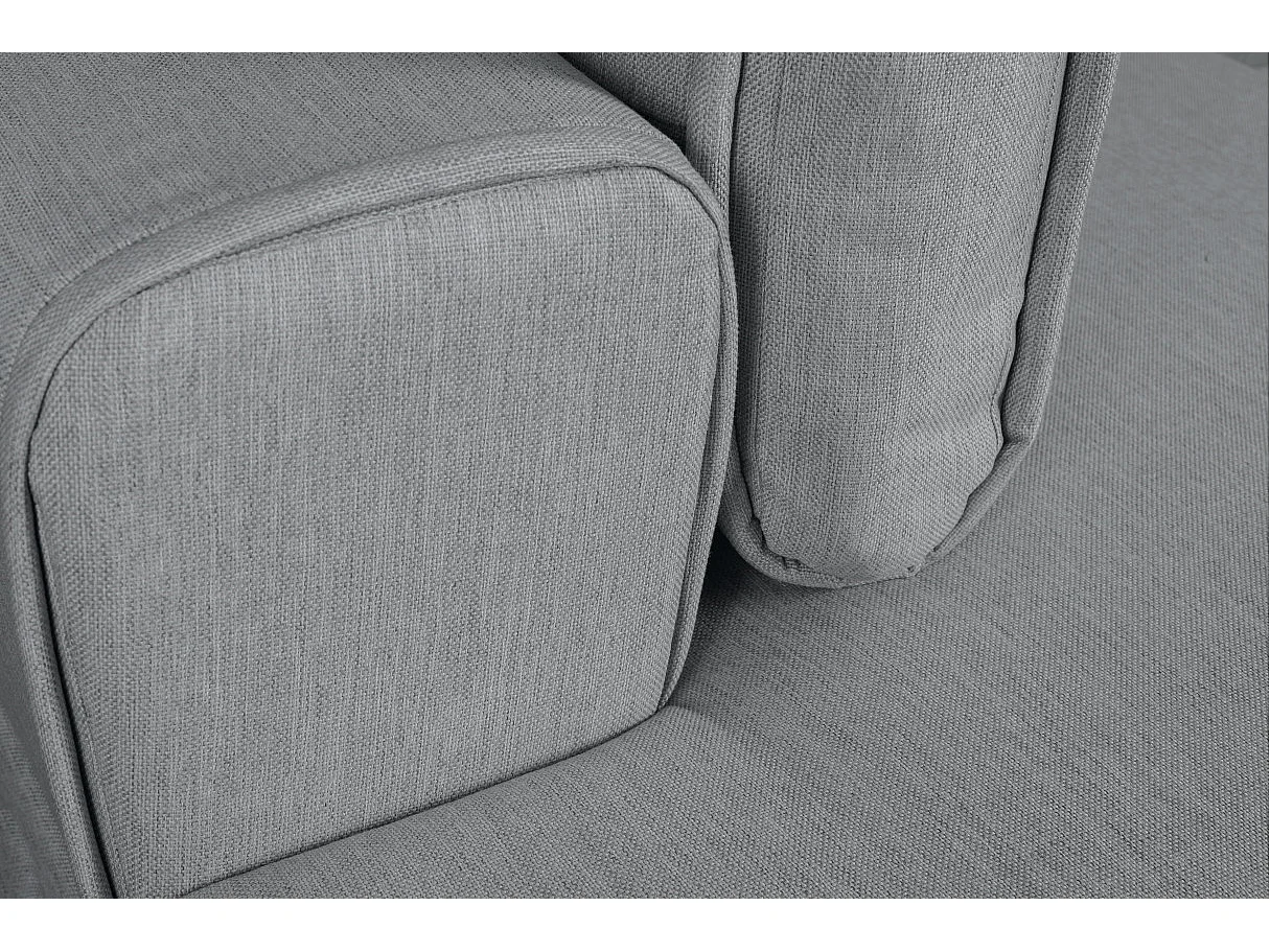 Canapé d'angle gauche 4 places India convertible 2 coffres en tissu - Gris clair - L304 x 212 x 86cm - Loungitude