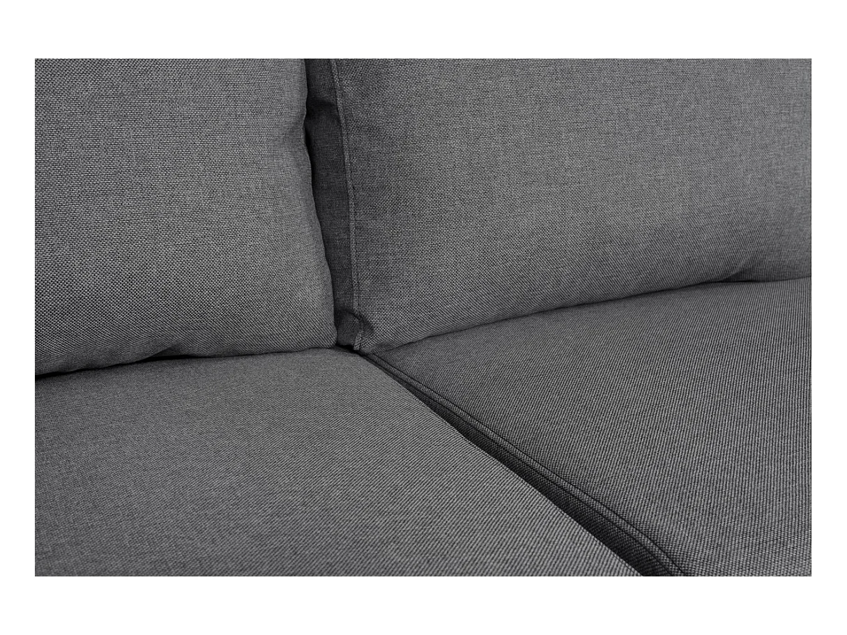 Canapé d'angle panoramique Oslo convertible avec coffres et poufs à droite - Tissu - Gris anthracite - L311 x P146 x H81cm - Loungitude