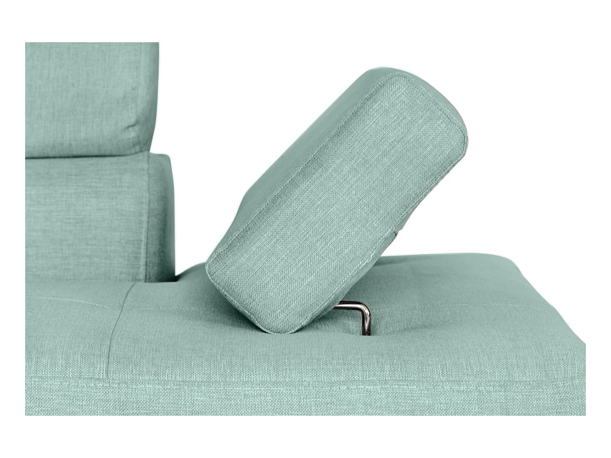 Canapé d'angle gauche 5 places Rio Convertible avec coffre en tissu - Bleu clair - L271 x P192 x H70cm - Loungitude