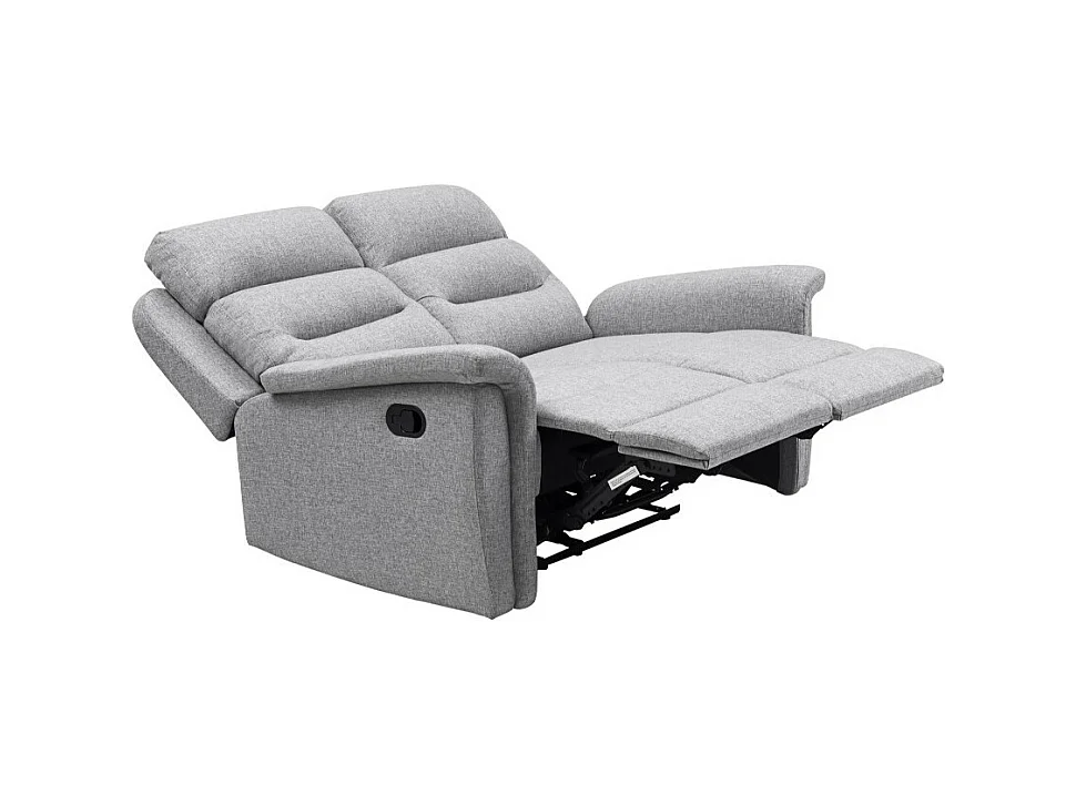 Canapé de Relaxation 2 places en Tissu Gris Léon - Gris clair - Loungitude