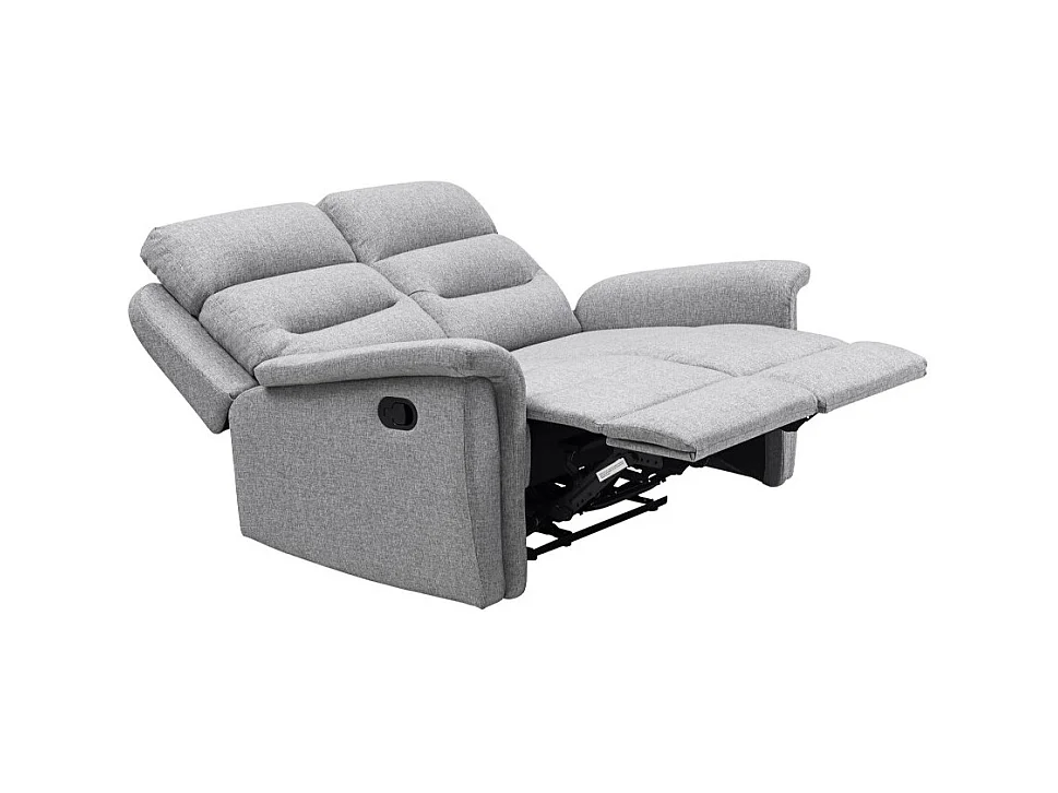 Canapé de Relaxation 2 places en Tissu Gris Léon - Gris clair - Loungitude