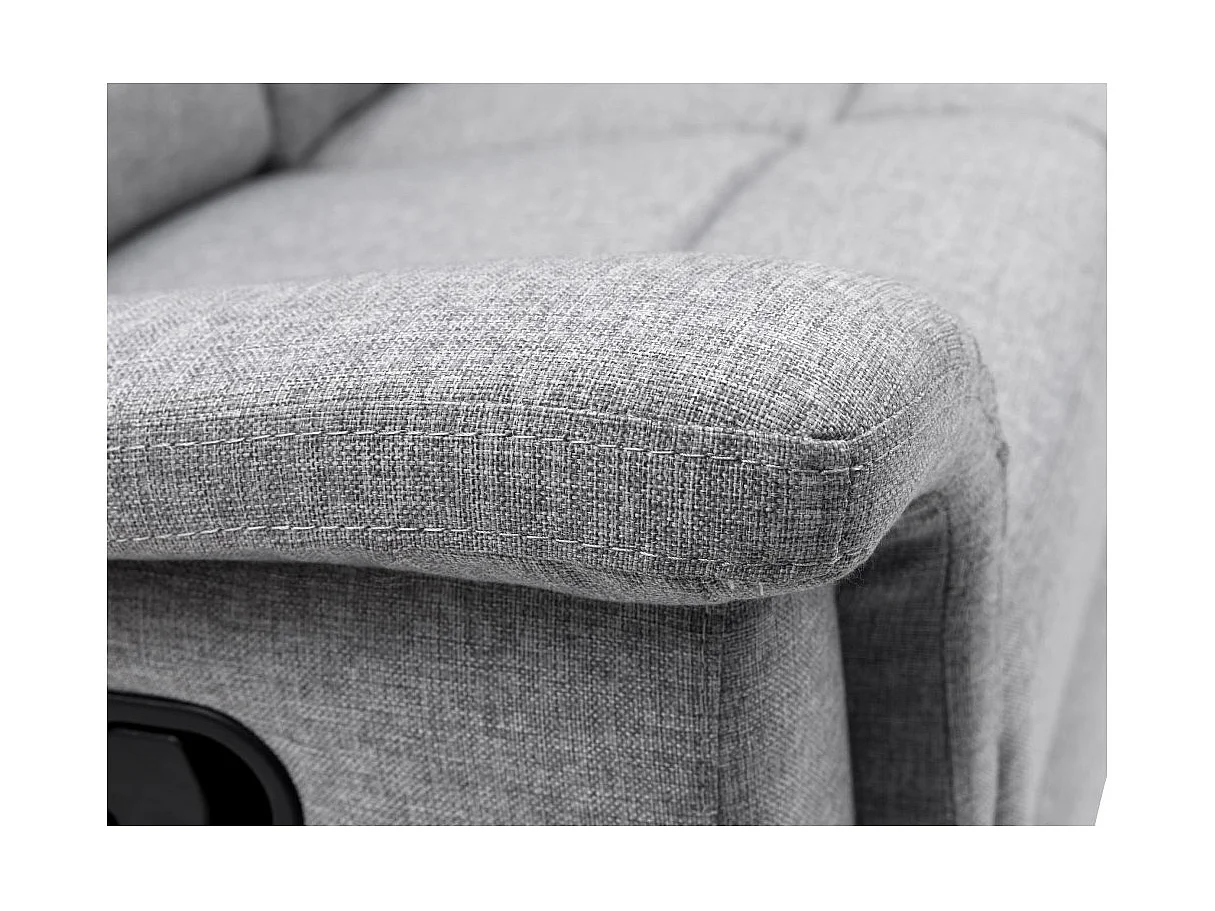 Canapé de Relaxation 2 places en Tissu Gris Léon - Gris clair - Loungitude