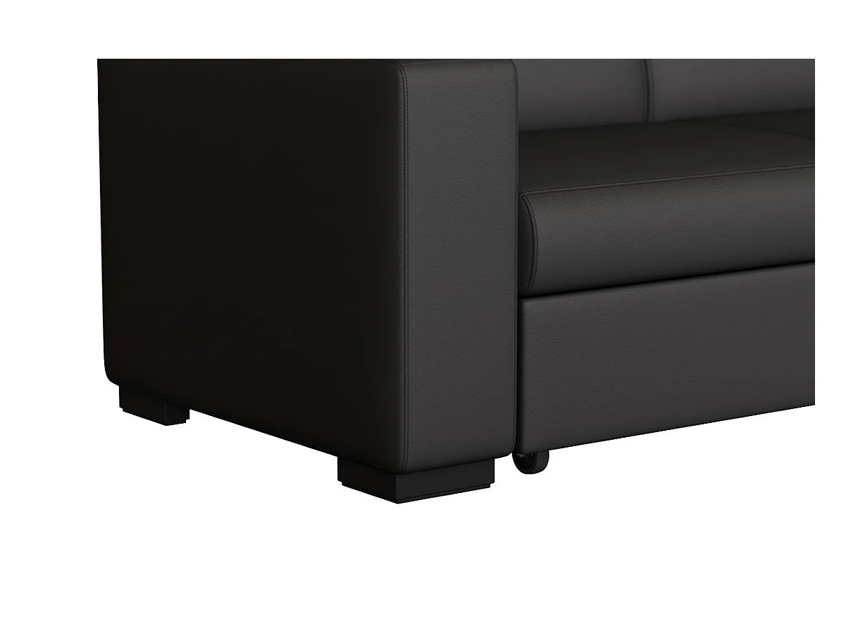 Canapé d'angle droit 4 places Fuji XL convertible avec coffre en simili - Gris anthracite - L262 x 157 x 83cm - Loungitude