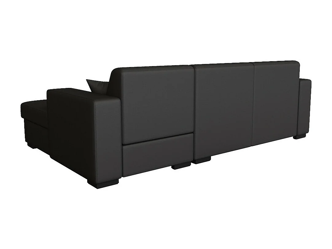 Canapé d'angle droit 4 places Fuji XL convertible avec coffre en simili - Gris anthracite - L262 x 157 x 83cm - Loungitude