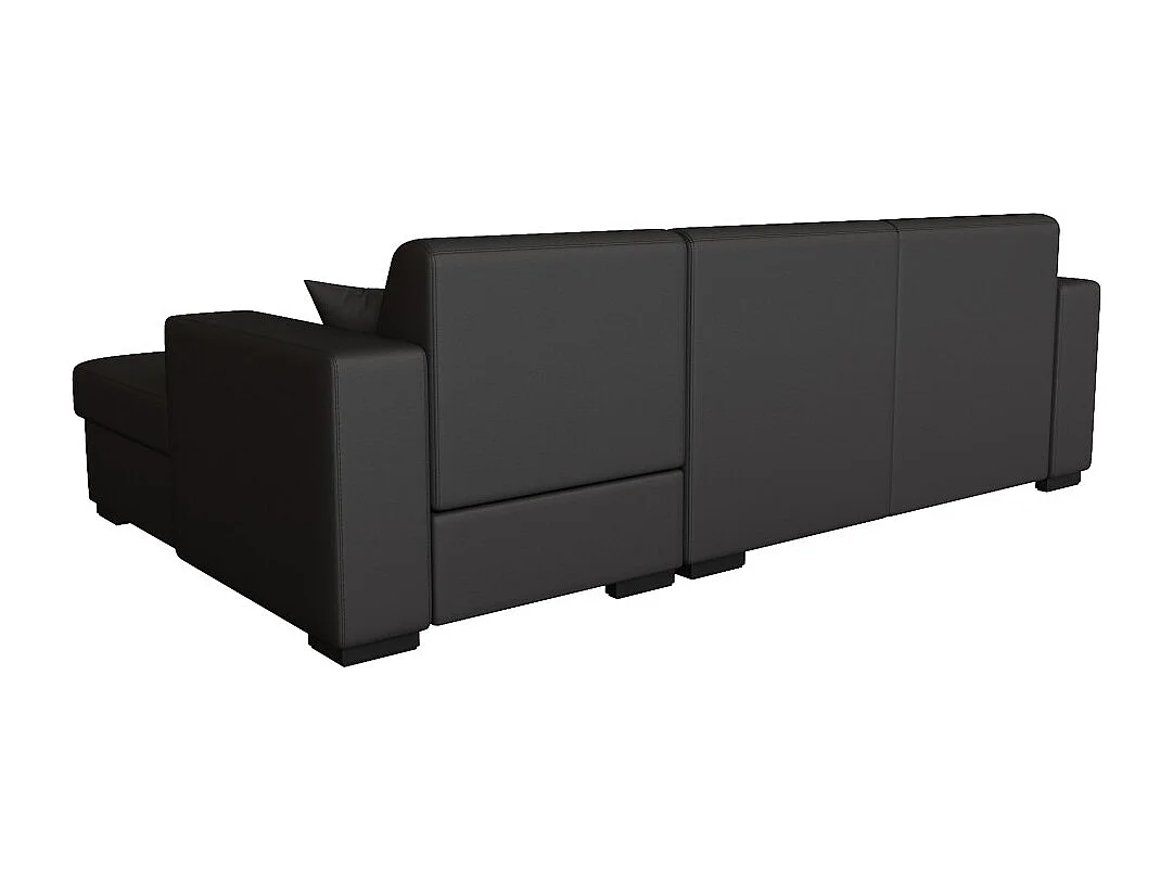 Canapé d'angle droit 4 places Fuji XL convertible avec coffre en simili - Gris anthracite - L262 x 157 x 83cm - Loungitude