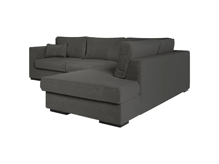 Canapé d'angle droit XXL Belami 6 places en tissu - Gris anthracite - L303 x 228 x 86cm - Loungitude