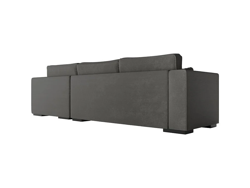 Canapé d'angle droit XXL Belami 6 places en tissu - Gris anthracite - L303 x 228 x 86cm - Loungitude
