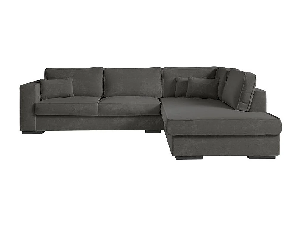 Canapé d'angle droit XXL Belami 6 places en tissu - Gris anthracite - L303 x 228 x 86cm - Loungitude