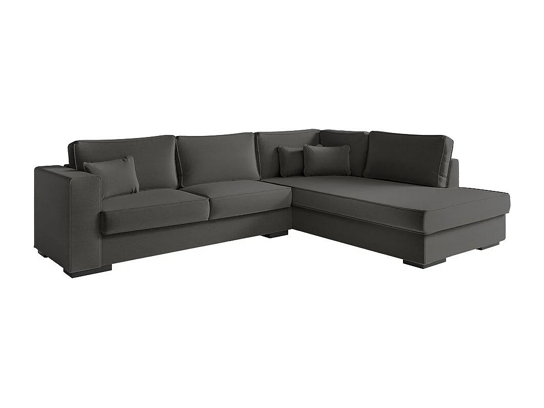 Canapé d'angle droit XXL Belami 6 places en tissu - Gris anthracite - L303 x 228 x 86cm - Loungitude