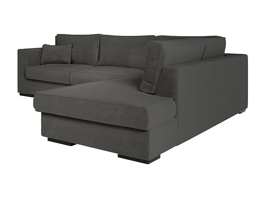 Canapé d'angle droit XXL Belami 6 places en tissu - Gris anthracite - L303 x 228 x 86cm - Loungitude