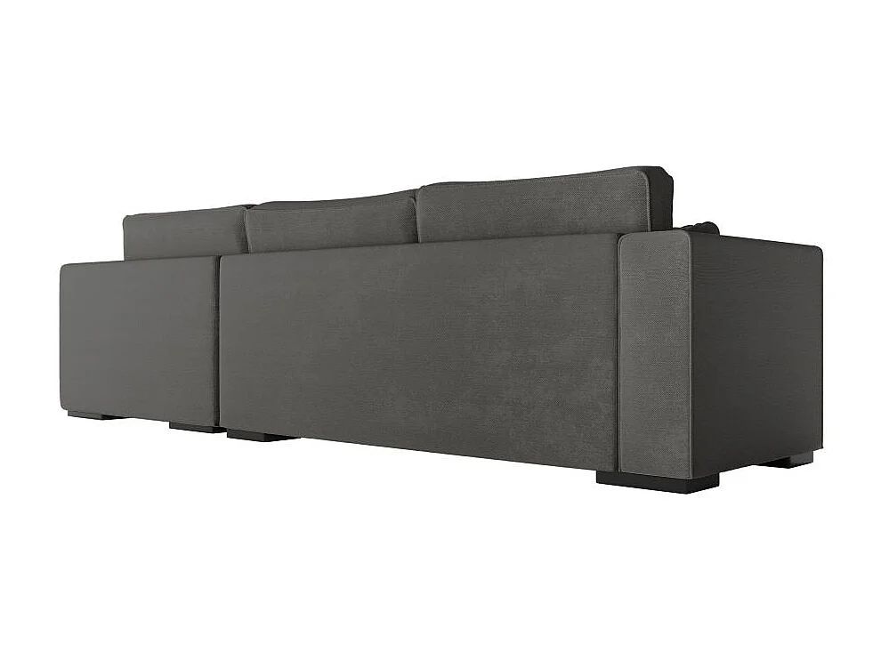 Canapé d'angle droit XXL Belami 6 places en tissu - Gris anthracite - L303 x 228 x 86cm - Loungitude
