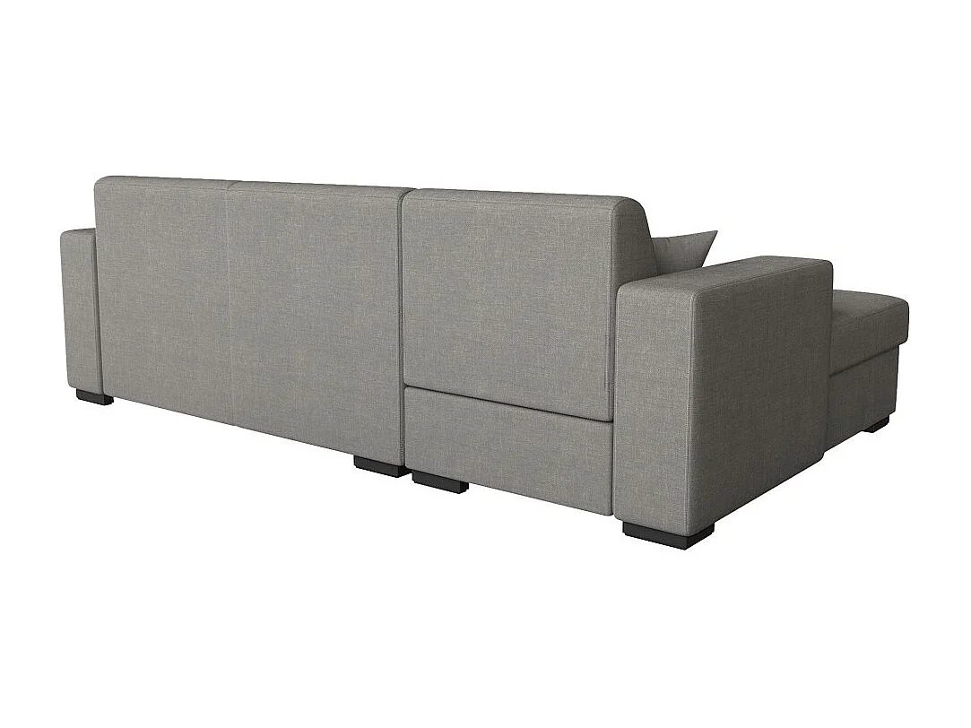 Canapé d'angle gauche 4 places Fuji XL convertible avec coffre en tissu - Gris clair - L262 x 157 x 83cm - Loungitude
