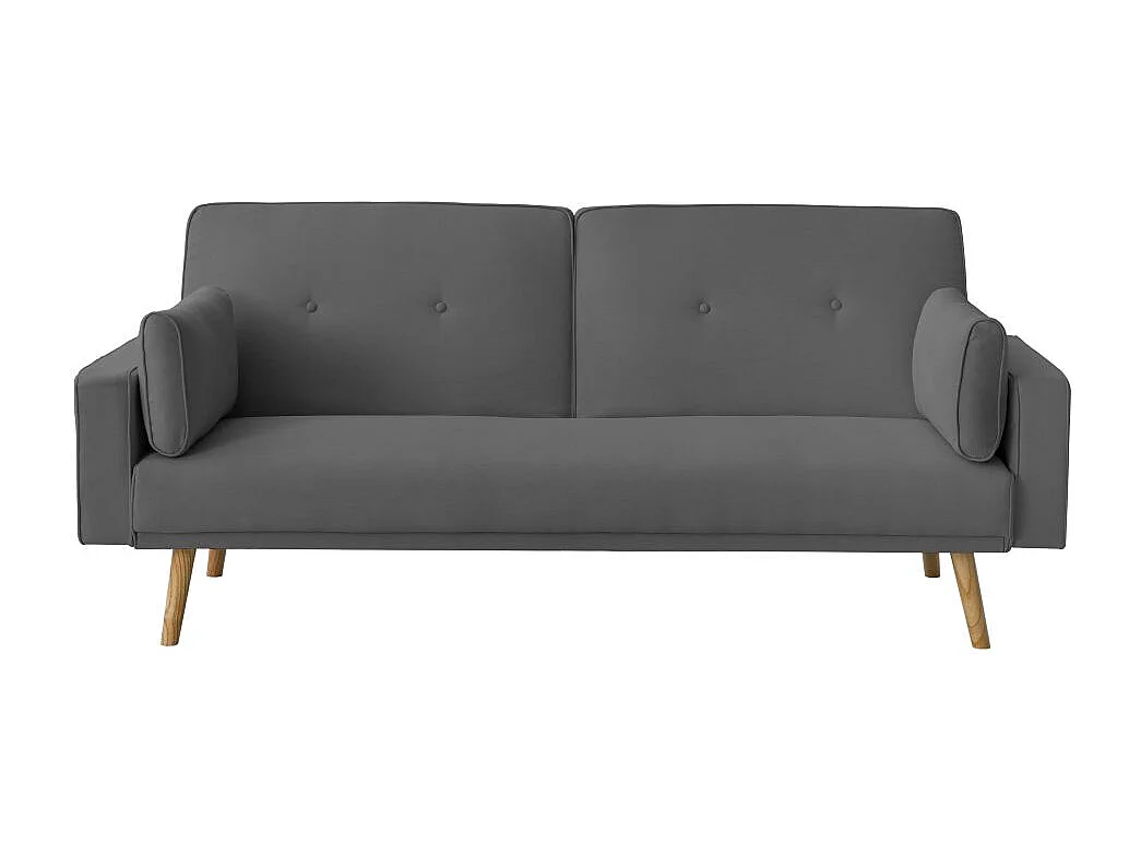 Canapé convertible clic-clac 3 places en tissu gris anthracite ELGA